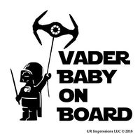 UR Impressions Blk TIE Advanced X1 - Vader Baby On Board Decal Vinyl Sticker Graphics Car Truck SUV Van Wall Window Laptop|Black|5.5 X 5 Inch|URI512