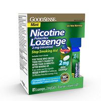GoodSense Mini Nicotine Polacrilex Lozenge 2mg, Mint, 81 Count, Stop Smoking Aid, GoodSense Smoking Cessation Products