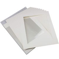 Photo Mat 10 Packs 10 x 12 INCH Picture Mattes with Backing Boards and Cello Bags for 8 x 10 INCH Prints Basic Boarder with White Core Bevel Cut (White)