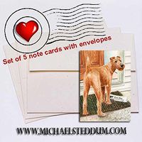 Michael Steddum Paper Boy, Irish Terrier Note Card Set