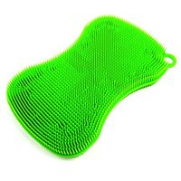 Silicone Dishcloth Dish Wash Sponge Washing Scrubber Kitchen Cleaning Tool (Green)