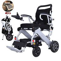 Wheelchair Lightweight Foldable Electric Maximum Speed 4.5km per Hour, Battery Weight 1.4kg|3.1 lbs, Thick Shock Absorber Spring, Smooth Running for Disabled and Elderly Mobility