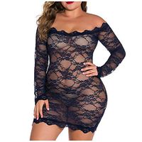 Womens Plus Size Sexy Lingerie Chemise Floral Lace Babydoll See Through Bodysuit Lingerie
