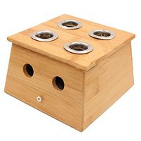 Ibnotuiy Bamboo Moxibustion Lightly Moxa Stick Holder Box for Arthritis Neck Health Maintenance Theropy (Four Hole)