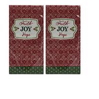 Christmas Holiday Printed Faith Joy Hope Disposable Paper Guest Hand Towels,Buffet Napkins Pack of 2 (20 ct Each)