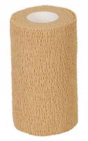 Medline Caring Self-Adherent Cohesive Wrap Bandage, Non-Sterile, Latex-Free, 4" x 5 yd, Tan (Case of 18)