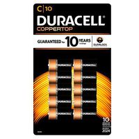 Duracell Coppertop Alkaline Batteries C - 10 pk