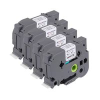 Molshine Compatible Tamper-Evident Security Laminated Label Tape,Replacement for Brother P-Touch TZeSE4 TZe-SE4 TZSE4 TZ-SE4, Blue on White,18mm x 8m(3/4 inch x 26.2 feet),4 Pack