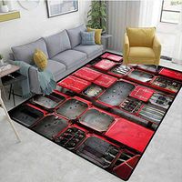 TableCoversHome Industrial Solid Area Rug Underpadding, Fuse Cabinet Pattern Printing Carpet, Easy Maintenance Area Rug Living Room Bedroom Carpet (2.5'x 7')
