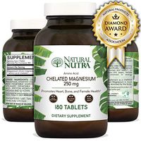 Natural Nutra Chelated Magnesium Oxide Supplement with Amino Acid Chelate for High Absorption, 250 mg, 180 Tablets