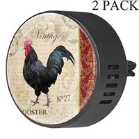 Vintage Postcard With Rooster Car Aromatherapy Essential Oil Diffuser Air Freshener Vent Clip,2 Pack