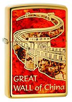 Zippo Great Wall of China High Polish Brass Pocket Lighter
