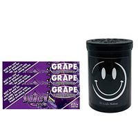 Herb Airtight Container Fresh Kettle with Juicy Jay's Grape 1.25 Flavored Hemp Rolling Papers 3 Count DC Crafts Nation- Happy Face