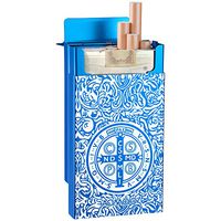 Aluminum Metal Cigarette Case Box Ultra-Thin Fancy Cigarette Holder with Special Design Sliding Opening case. (Blue)
