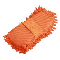 Topbeu Absorbent Car Microfiber Chenille Wash Sponge Pad Cleaner (Orange)
