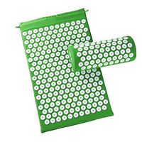 Massage Body Health Care Yoga Mat Acupressure Mat Relieve Stress Pain Acupuncture Massage Mat Cushion with Pillow,Green