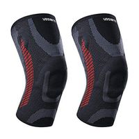 Udoarts Sports Knee Compression Sleeve Support(1 Pair) (Red, XXL)