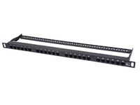 Monoprice Half-U UTP Cat6 Patch Panel - 24 Ports - 19 Inch | Dual IDC - SpaceSaver