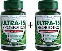 ULTRA-15 Probiotics 15 Billion for Women and Men Organic Vegan lactobacillus acidophilus Help Align Your Gut Health with Prebiotics Capsules (2 Pack)