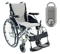 S-Ergo 125 Ergonomic Wheelchair | Seat Size 16" X 17" | Flip-Back Armrest | Swing Away Footrest | Frame Color Silver & Free 130 dB Silver Safety Alarm!