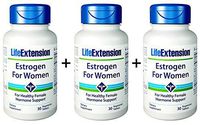 Life Extension Estrogen for Women - for Healthy Female Hormone Support 30 Vegetarian Tablets (3 Pack)