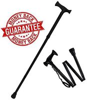 Set of 2 Premium Adjustable Black Folding Walking Canes Sticks for Men Women Aid Support Mobility Aids for Seniors Disabled and Elderly Stick Cane Male Female 33-37 inches-Set of 2