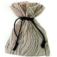 Burlap Beige Black Party Favor Gift Bags 20 Pieces 4x6 (X-Small- Beige/Black)