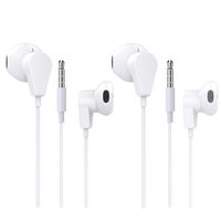 2 Pack Aux Headphones/Earphones/Earbuds 3.5mm Wired Headphones Noise Isolating Earphones with Microphone & Volume Control for Android Smartphone