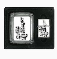 Daddy's Lil Monster Comic Book Movie Harley Square Glass AshTray and Oil Lighter Set