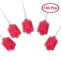 MUNKCARE Disposable Mouth Swabs Sponge-150 counts Red Coarse