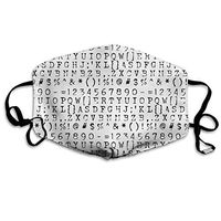 Cute Fashion Reusable Earloop Half Face Dust Proof Mouth Facial Protection Washable Outdoor Sports Cloth Face Facial Protection Black Mouth for Pollen Dust Alphabets Numbers Type