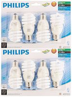Philips 823031 CFL Light Bulb 13W T2 Twister Daylight 6500K, 60 Watt Equivalent; 8-Pack