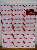 Address Labels Christmas Holiday Peppermint Style Red Diagonals