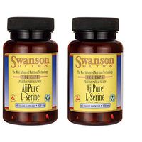 Swanson Ajipure L-Serine Pharmaceutical USP Grade High Purity Amino Acid Dietary Supplement 500 mg 60 Veggie Capsules (2 Pack)