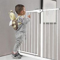 YIKEY-Bed Rails Baby Stair Railing, Childrensecurity Door Fence Free Punching Pet Isolation Dog Fence Door, 180° Two-Way Door Opening, Punch-Free Installation