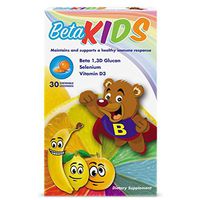 Beta Kids Beta Glucan Gummies for Immune System Support with Vitamin D3, and Selenium; All Natural, Non GMO, Gluten Free - 30 Gummies
