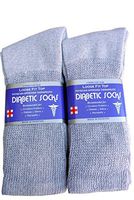 J&J 3, 6, or 12 Pairs Diabetic CREW circulatory Socks Health Men’s Cotton ALL SIZE (Grey 6Pack, 10-13)