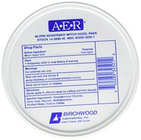 Birchwood Laboratories A-E-R Pre-Moistened Witch Hazel Pads, 80 Count