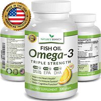 Best Triple Strength Omega 3 Fish Oil Pills 2500mg Burpless High Potency Lemon Flavor - 900mg EPA 600mg DHA Ultra Pure Liquid Softgels 120 Capsules for Brain Joints Eyes Hair Heart Health Supplement