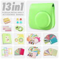 Fujifilm Instax Mini 9 Lime Green 13 Piece Accessory Bundle Includes Camera Case with Strap, Selfie Lens, Photo Album, Decorative Stickers, Colorful Frames and a Whole Lot More
