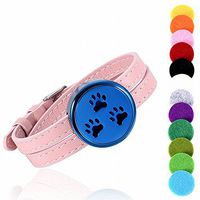 memorial jewelry Paw Engraved Essential Oil and Perfume Diffuser Locket Bracelet, Aromatherapy Bangle 12 Color Pads