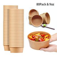 9 Oz Disposable Paper Bowl, 80 count Recyclable Paper Bowls Party Supplies for Hot/Cold Food, Soup (9)