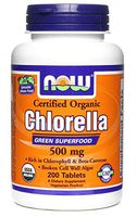 NOW Foods Chlorella 500 mg (Certified Organic) - 200 Tablets