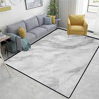 YucouHome Marble High Traffic Area Rug Kids, Marble Surface Textured Hazy Cracks and Veins Shady Limestone Ceramic Artful Print, Fashionable High Class Living Dinning Room(3'x 8') Grey Dust