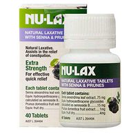Nulax Natural Laxative Tablets with Senna and Prunes 40 Tablets