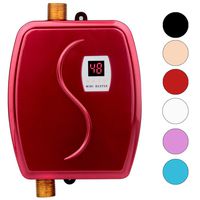 Mini Instant Water Heater Electric Under Sink, 110V 3000W Hot Water Heater With LCD Digital Display For Hand/Face/Bowl Washing Kitchen, Version 01- Red