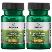 Swanson L. Plantarum Probiotics Bowel Regularity Gas Bloating Immune Support Gastrointestinal Balance 10 Billion CFU Supplement 30 Veggie Capsules (2 Pack)