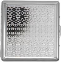 Silver Brick Compact (Half Pack Kings) Metal-Plated Cigarette Case & Stash Box