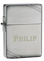 Personalized Zippo 1935 Replica Brushed Chrome with Detailing Lighter