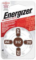Energizer EZ Turn & Lock Size 312 Hearing Aid Battery, 96-Count (Pack of 24)